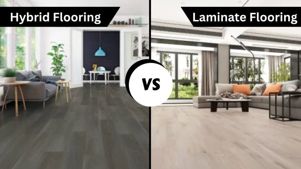 Hybrid flooring vs laminate flooring comparison in modern interiors