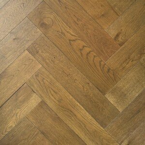 Sorrento Herringbone hybrid flooring with deep oak pattern.